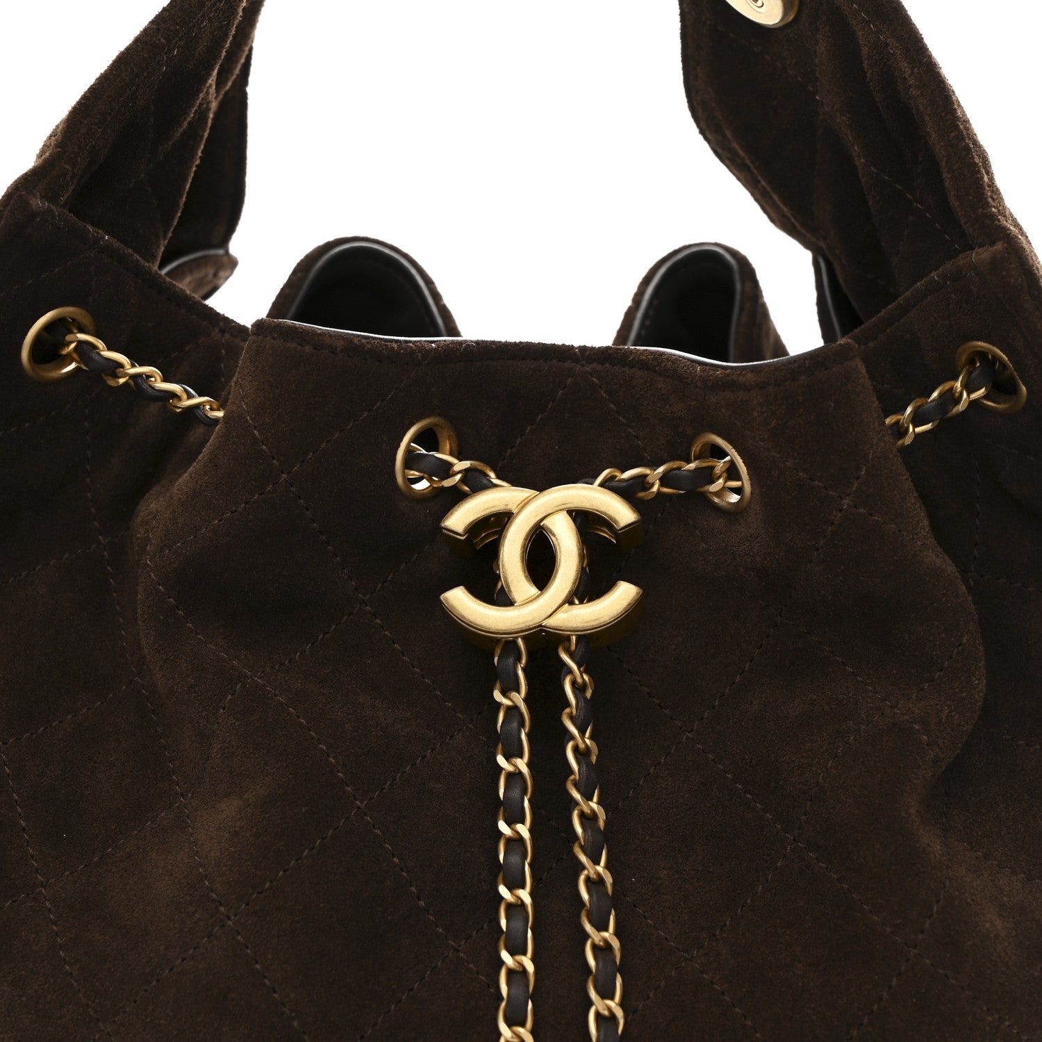 Chanel Suede Quilted Medium Chanel 25 Handbag Dark Brown 10 of 13