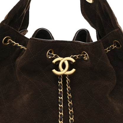 Chanel Suede Quilted Medium Chanel 25 Handbag Dark Brown 10 of 13