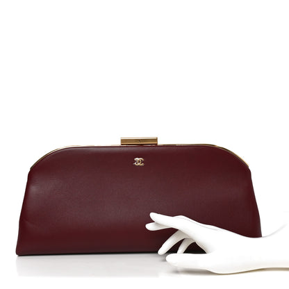 Chanel Lambskin Large Clutch Burgundy 2 of 11