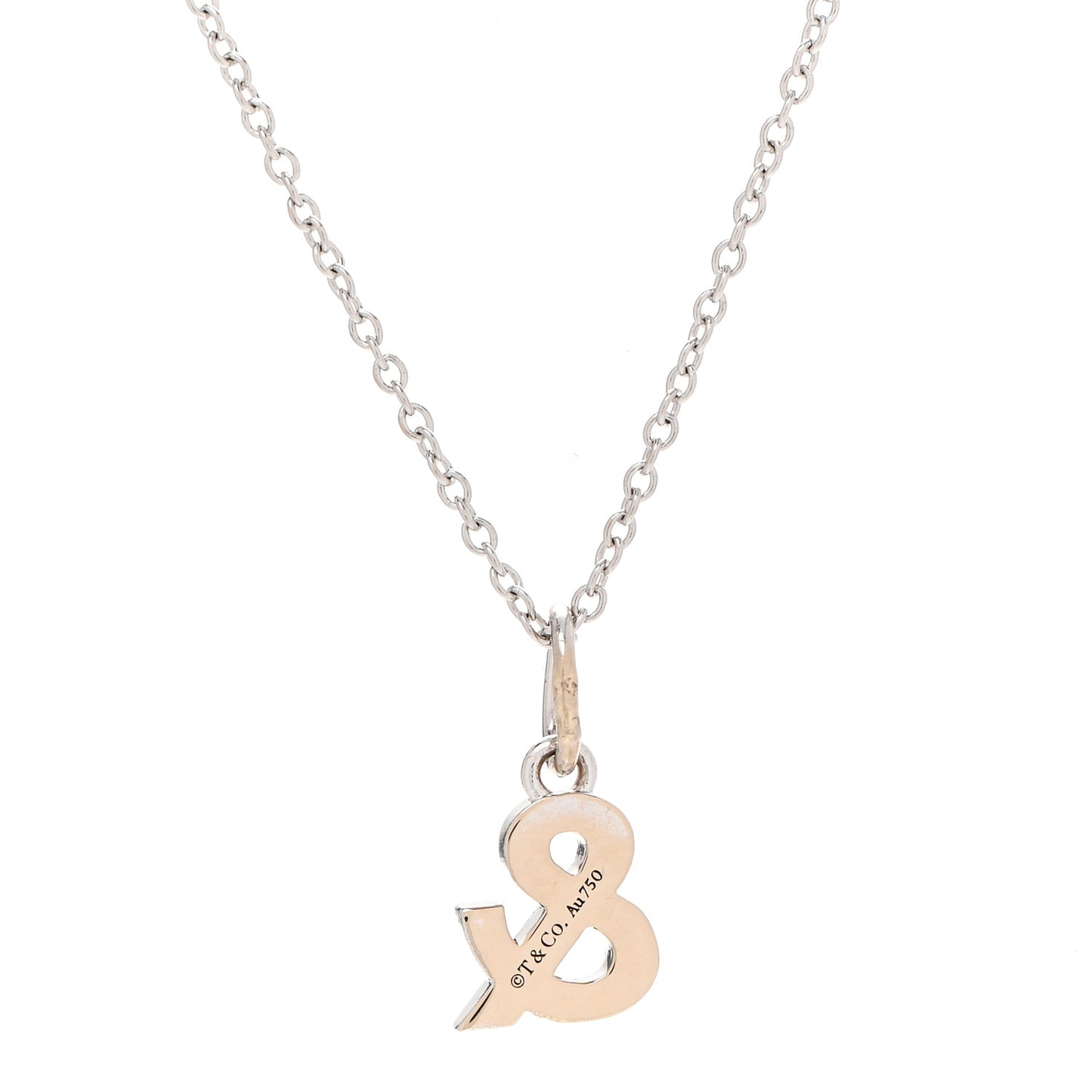 18K White Gold Diamond Small Ampersand Pendant Necklace