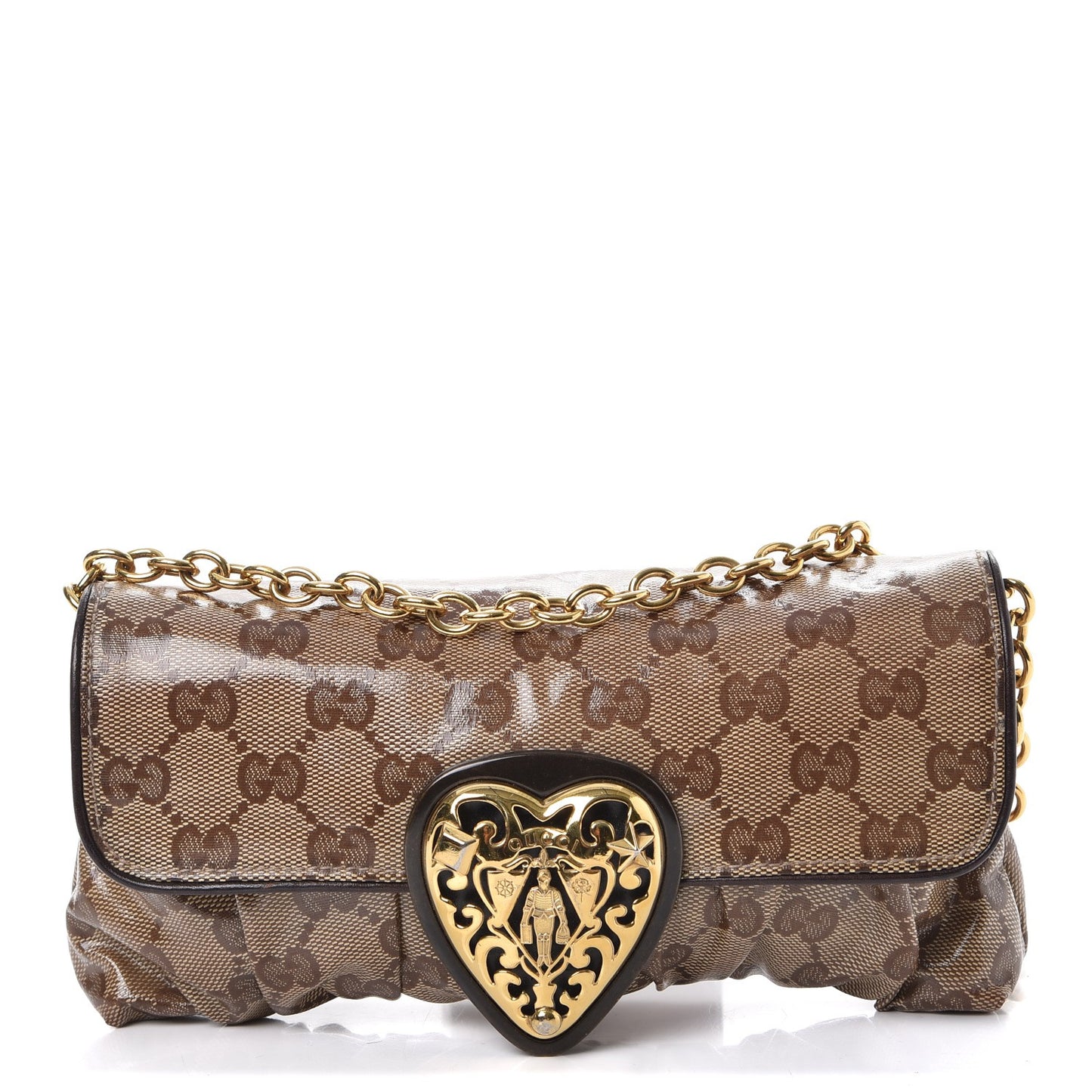 Crystal Monogram Babouska Clutch Dark Brown
