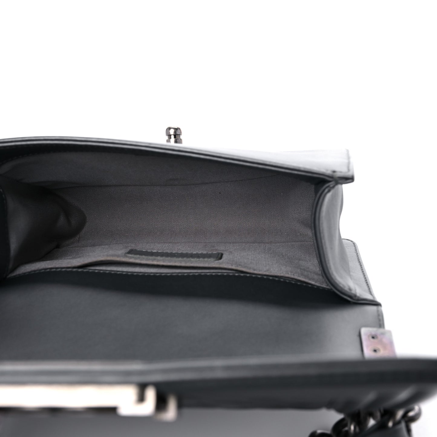 Lambskin Quilted Small Boy Flap Dark Grey