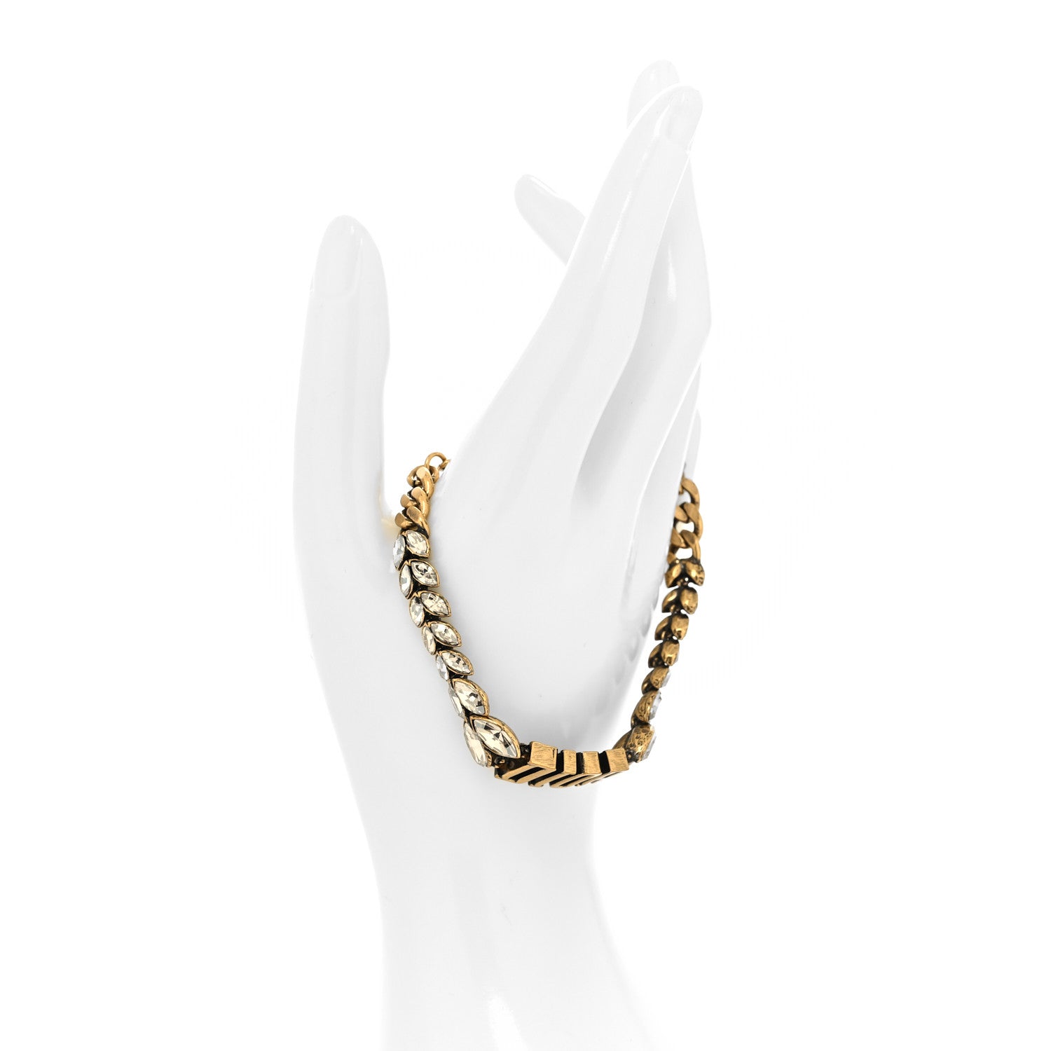 Christian Dior Crystal Metal Logo Dio(r)evolution Bracelet Aged Gold 2 of 5