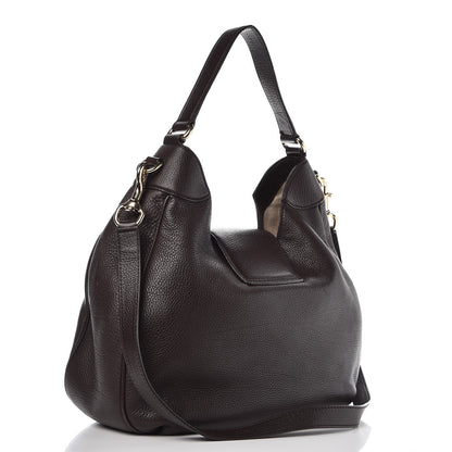 Gucci Calfskin Web Medium Dressage Hobo Coffee Brown 2 of 19