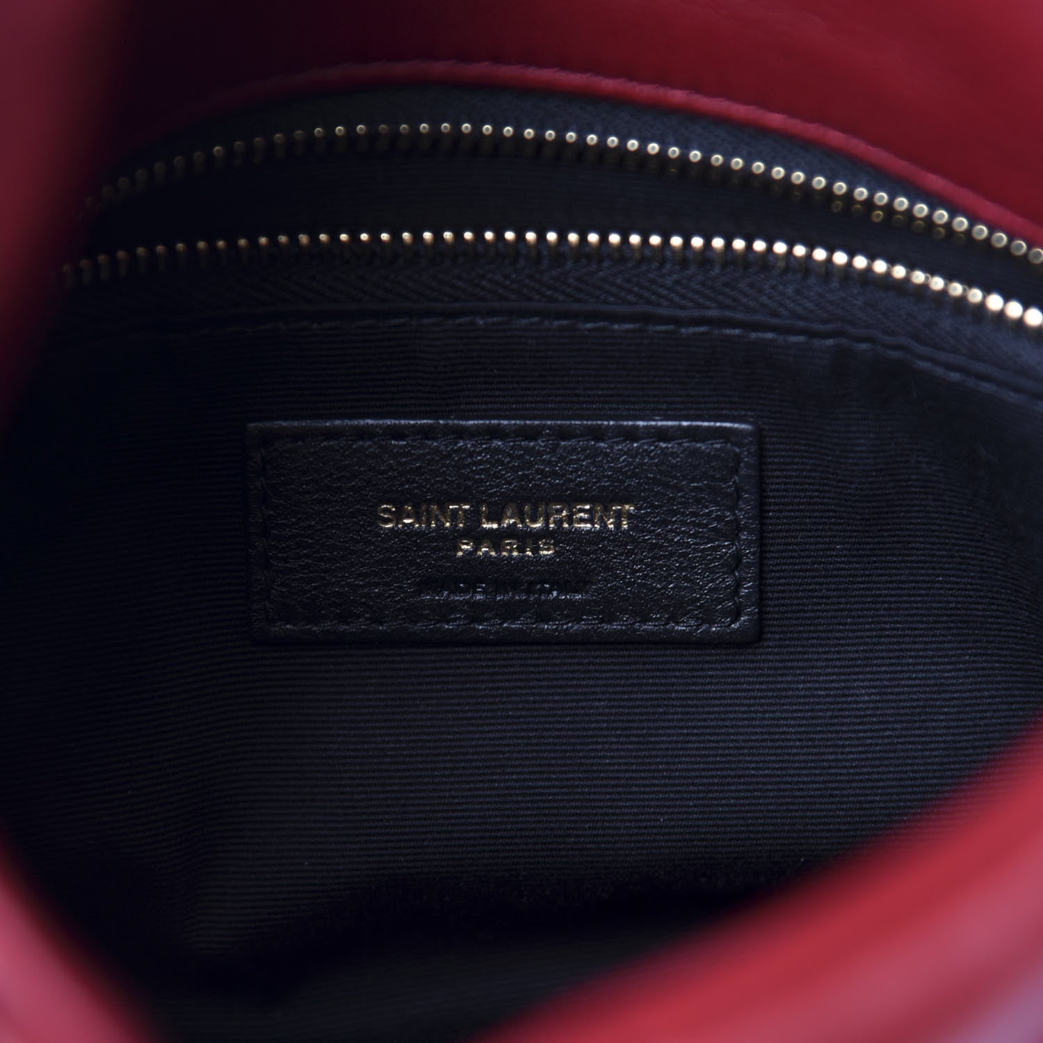 Saint Laurent Lambskin Quilted Toy Loulou Puffer Monogram Chain Satchel Red 8 of 12