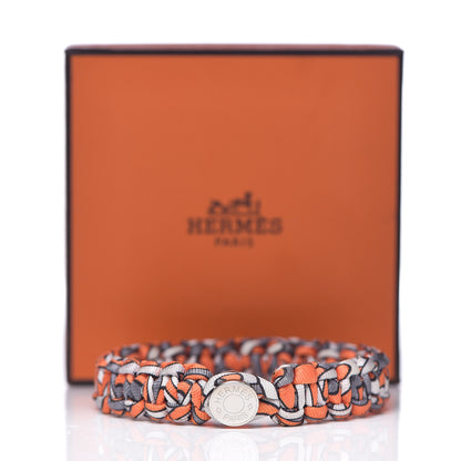 Hermes Silk Twill Kid Bracelet L Orange 5 of 5