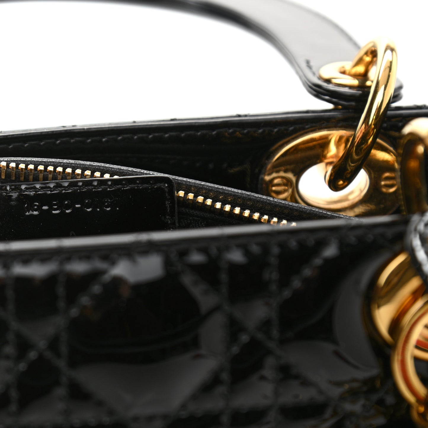 Patent Cannage Medium Lady Dior Black