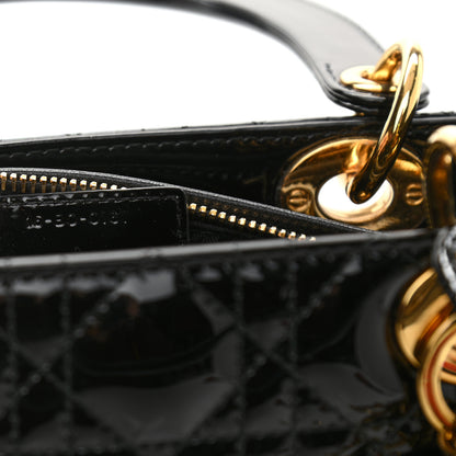 Christian Dior Patent Cannage Medium Lady Dior Black 7 of 8