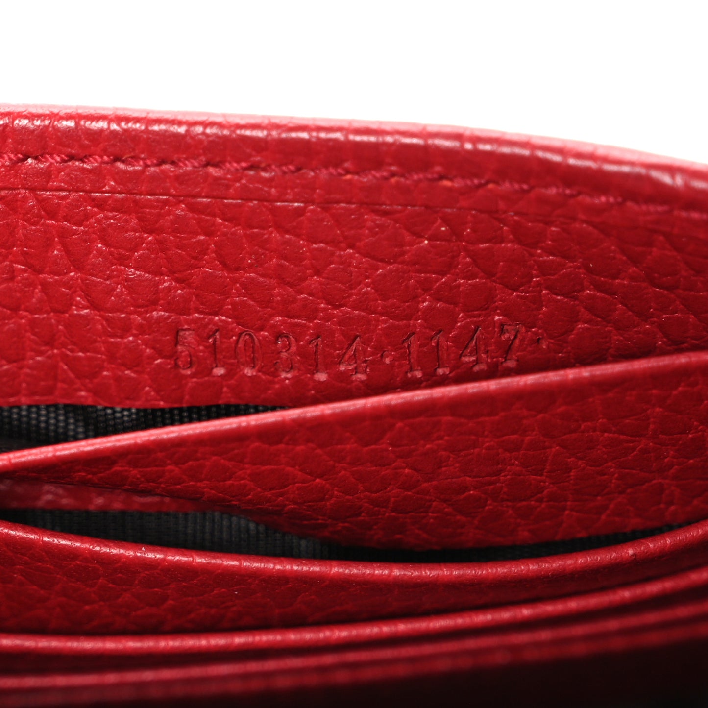 Dollar Calfskin Interlocking G Chain Wallet Red