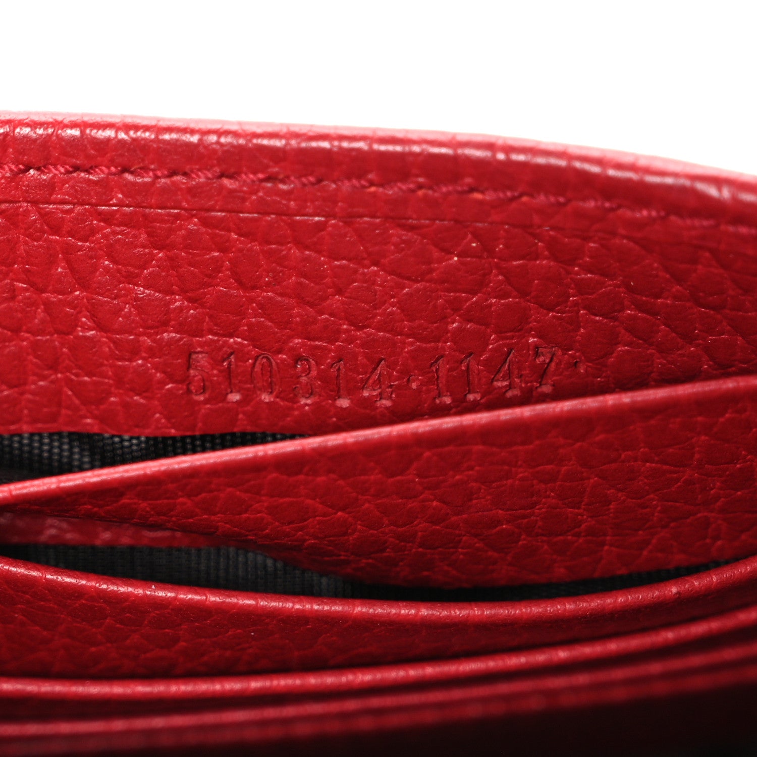 Gucci Dollar Calfskin Interlocking G Chain Wallet Red 7 of 11
