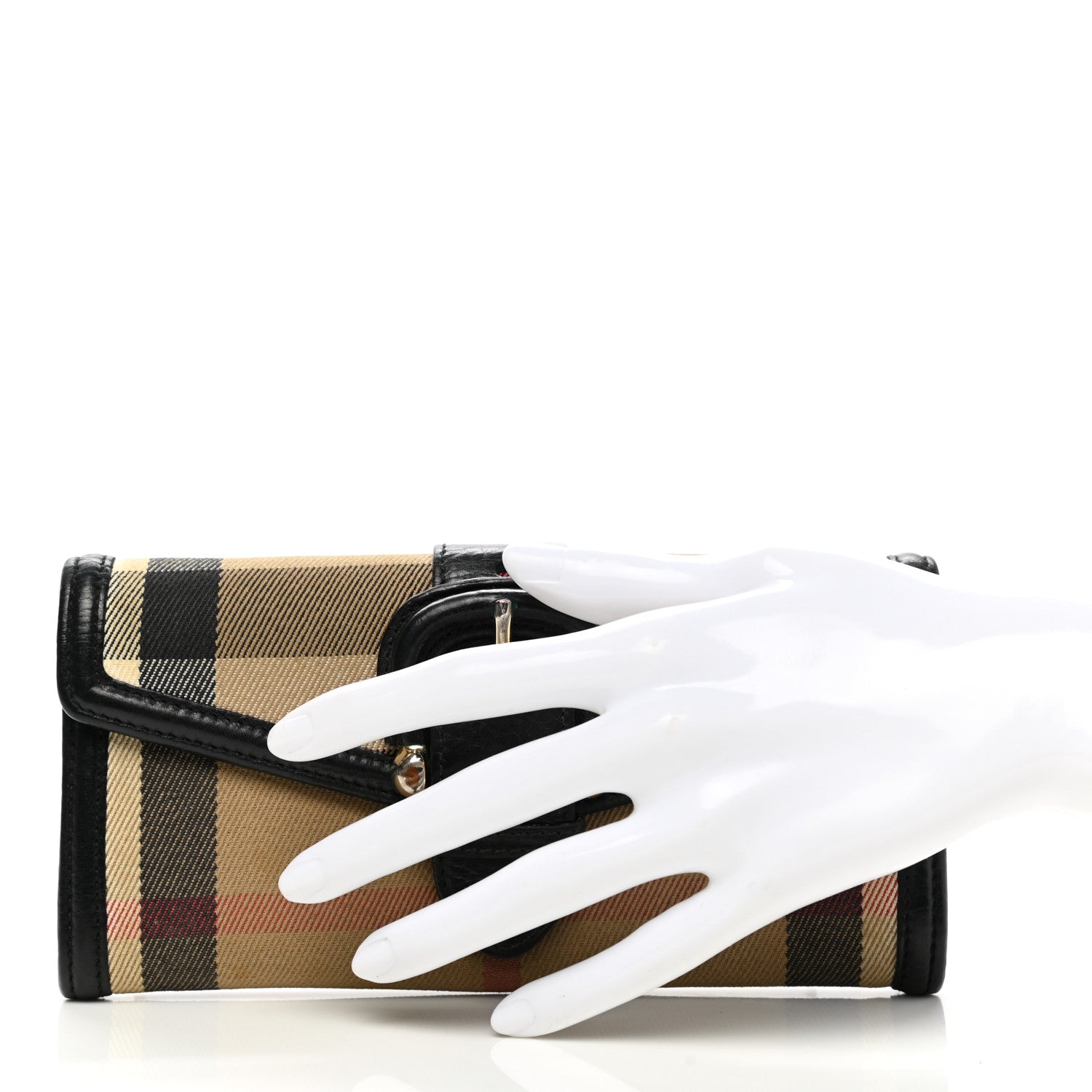 Burberry Calfskin Mega Check Continental Wallet Black 2 of 11