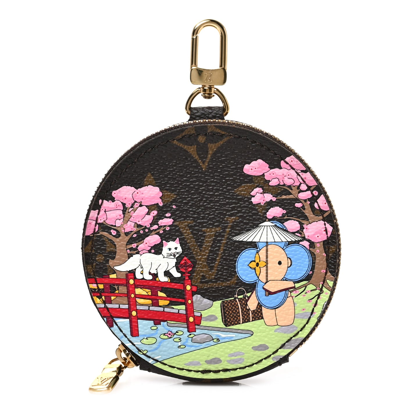 Monogram 2021 Christmas Animation Japanese Garden Round Coin Purse Wisteria Pink