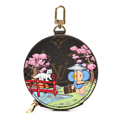 Louis Vuitton Monogram 2021 Christmas Animation Japanese Garden Round Coin Purse Wisteria Pink 1 of 6