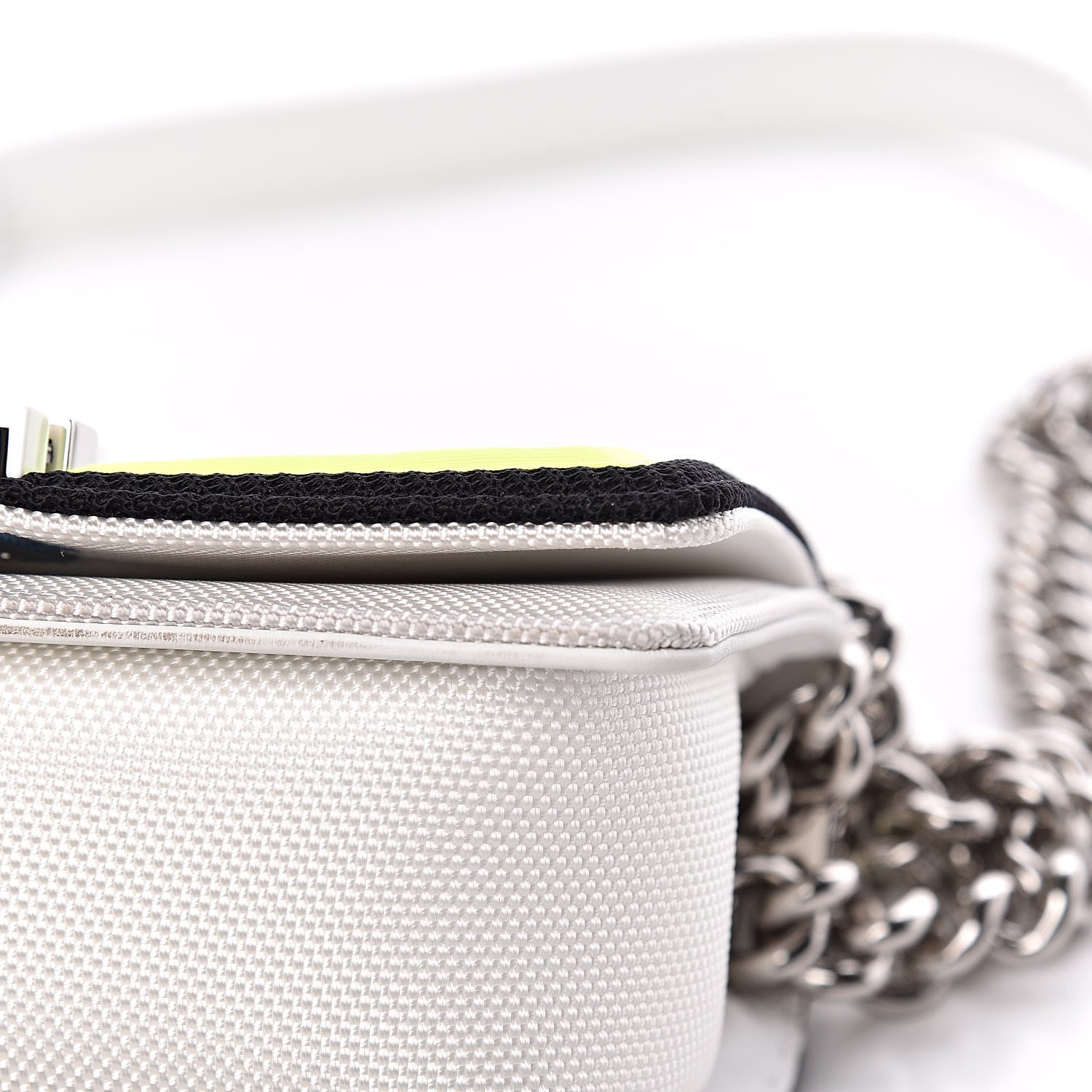 Chanel Canvas Quilted Small Fluo Boy Flap White Black Yellow 12 of 18