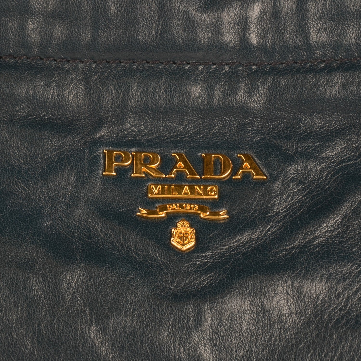 Prada Nappa Antique Shoulder Bag Denim 6 of 10