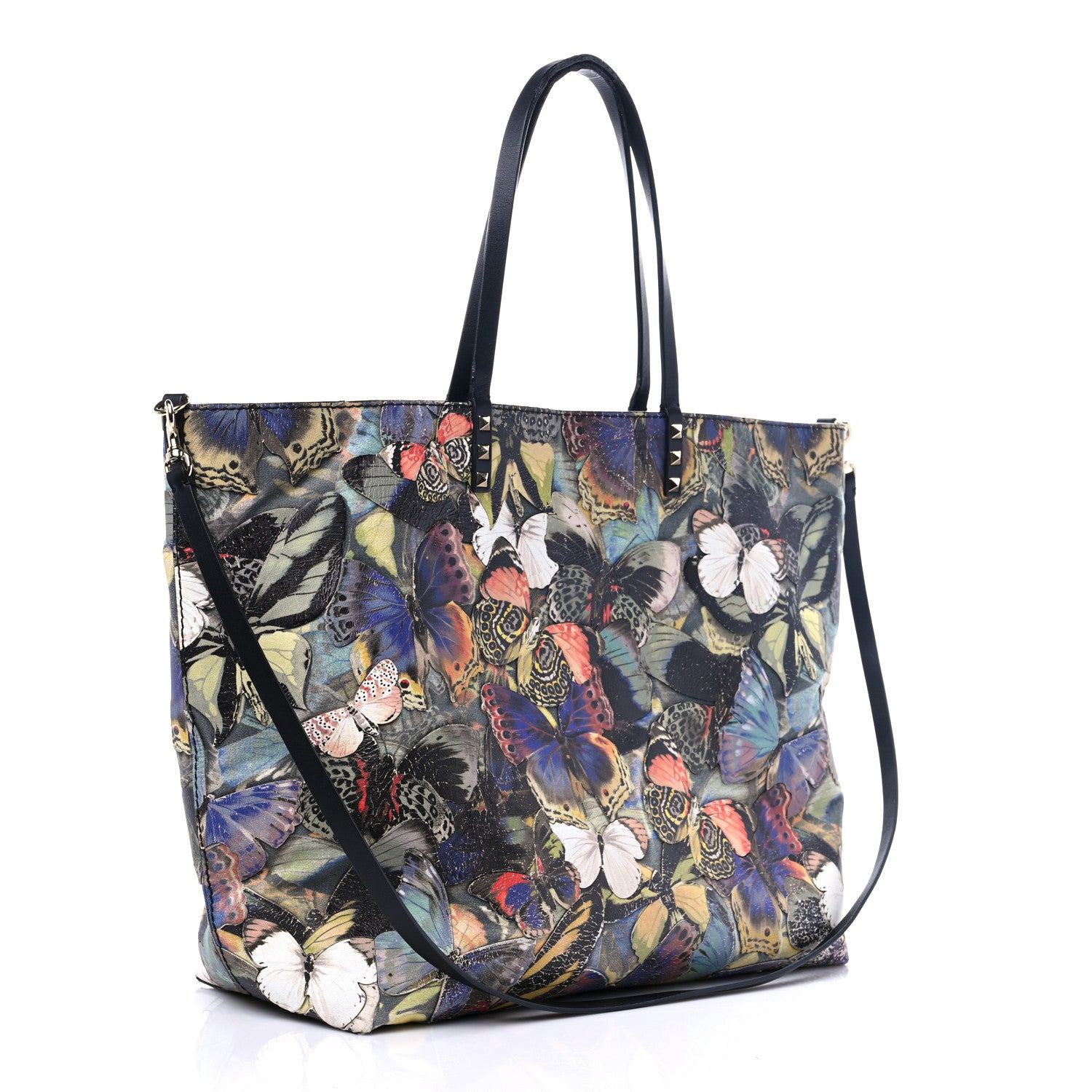 Valentino Garavani Calfskin Camubutterfly Rockstud Crossbody Tote Multicolor 3 of 19