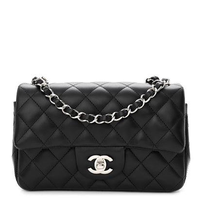 Chanel Lambskin Quilted Mini Rectangular Flap Black 2 of 11