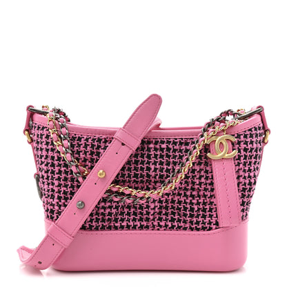 Chanel Tweed Calfskin Small Gabrielle Hobo Pink 1 of 10