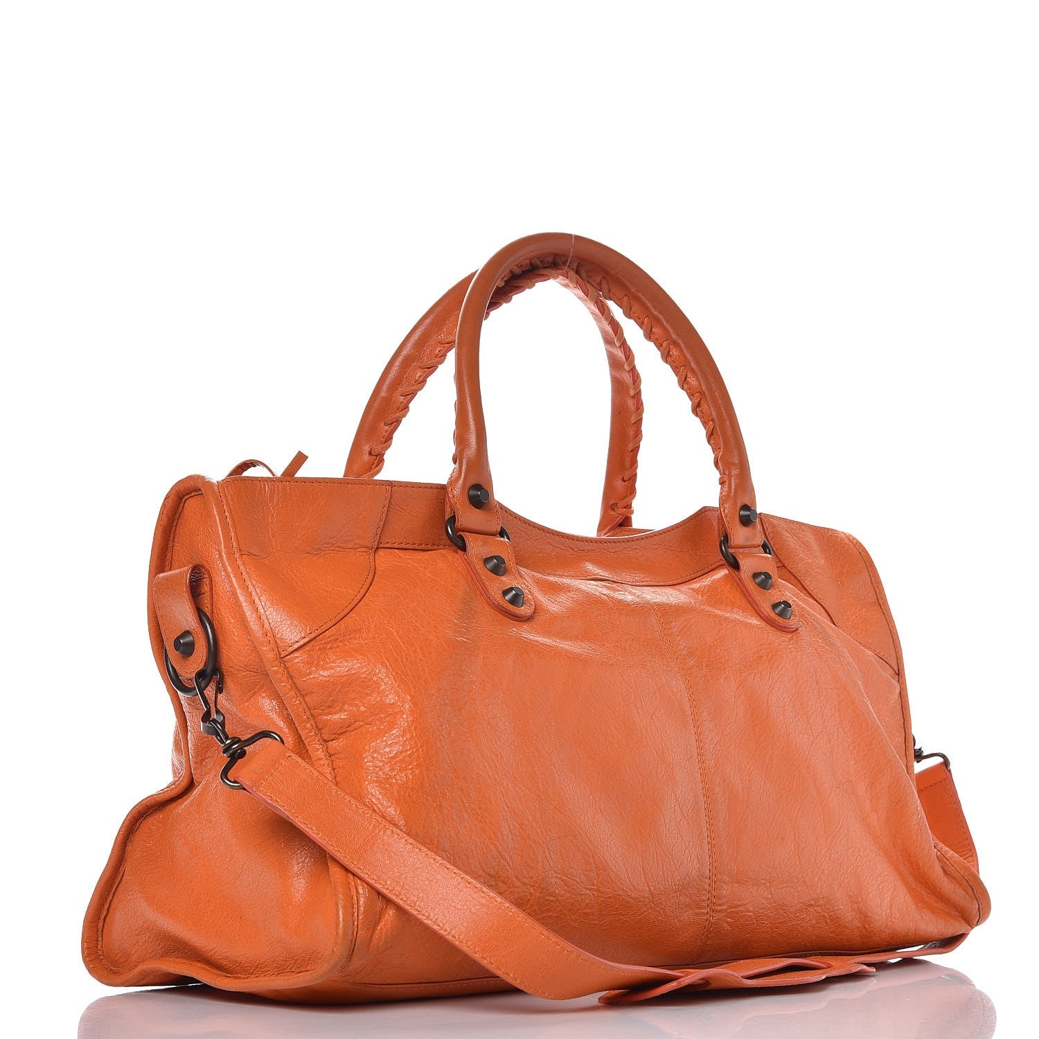 Balenciaga Agneau Classic Hardware Part Time Tangerine 3 of 9