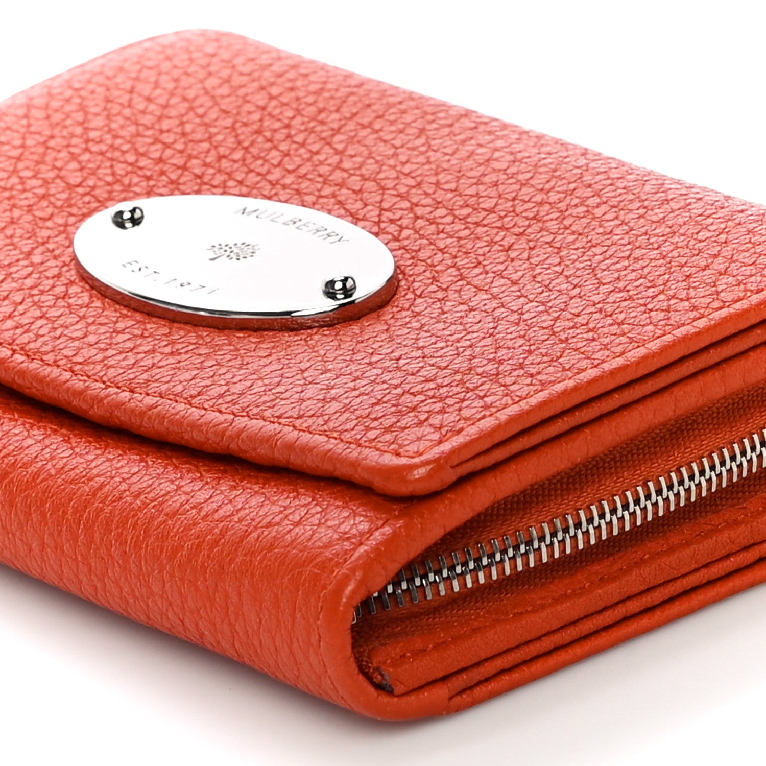 Mulberry Soft Grain Calfskin French Purse Wallet Pumpkin 9 of 9