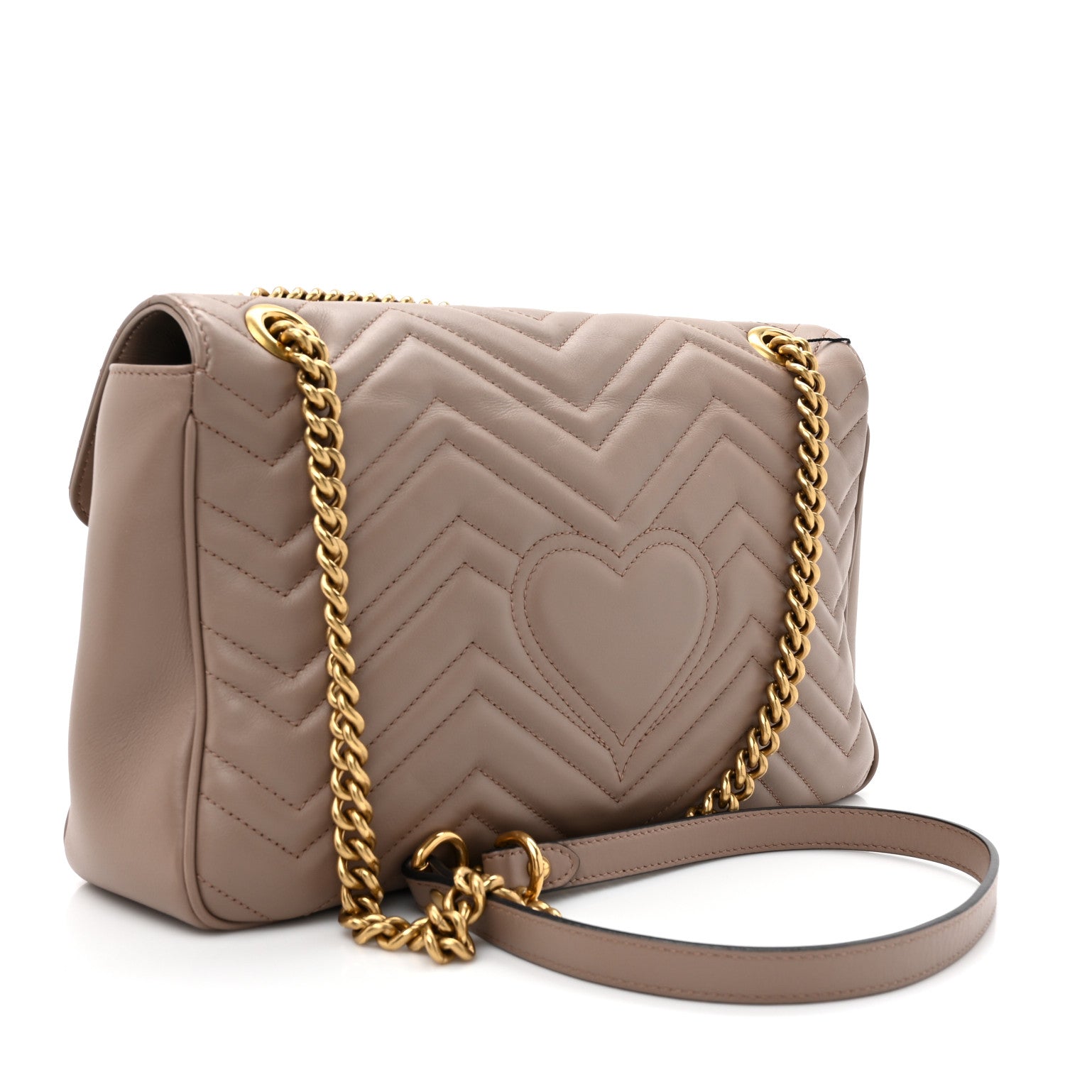 Gucci Calfskin Matelasse Medium GG Marmont Shoulder Bag Porcelain Rose 2 of 14
