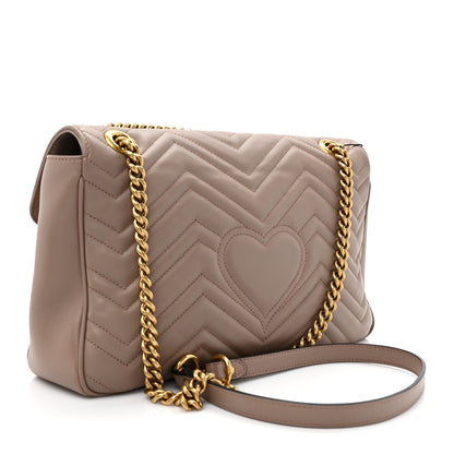 Gucci Calfskin Matelasse Medium GG Marmont Shoulder Bag Porcelain Rose 2 of 14