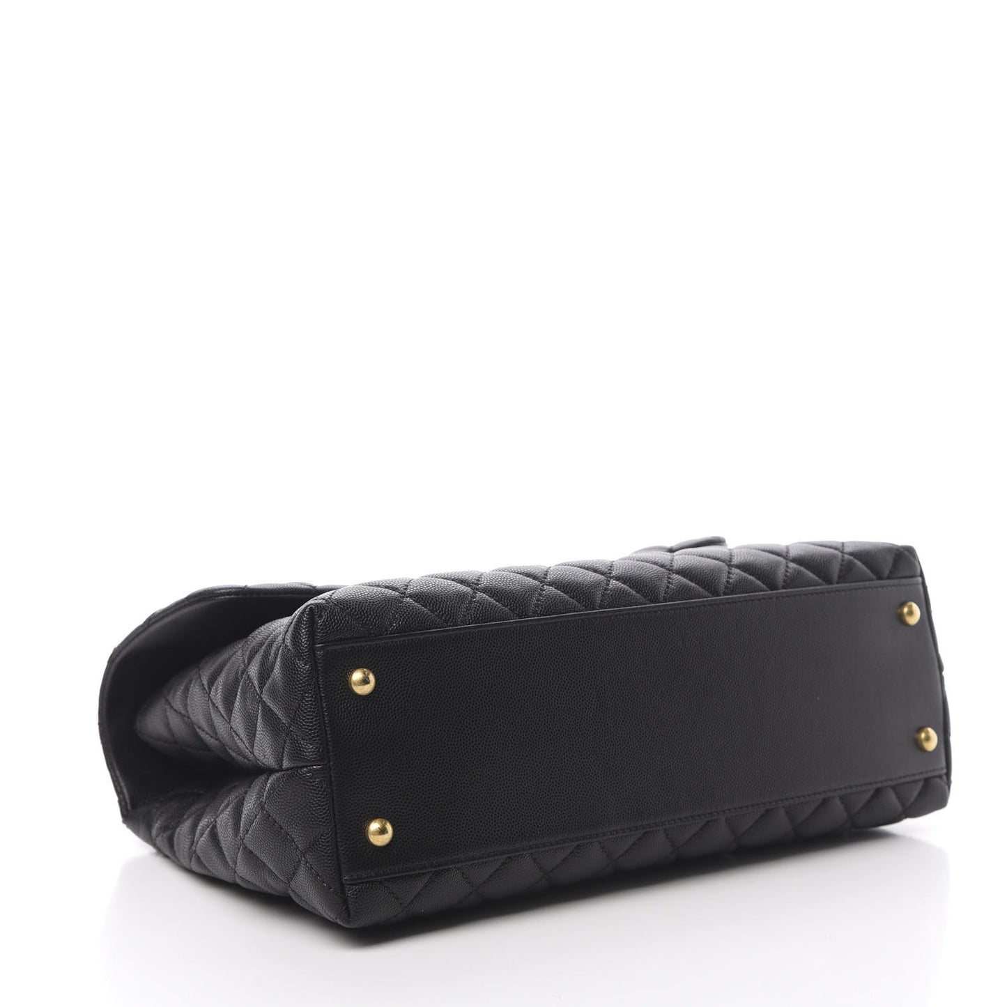 Caviar Quilted Medium Coco Handle Flap Black