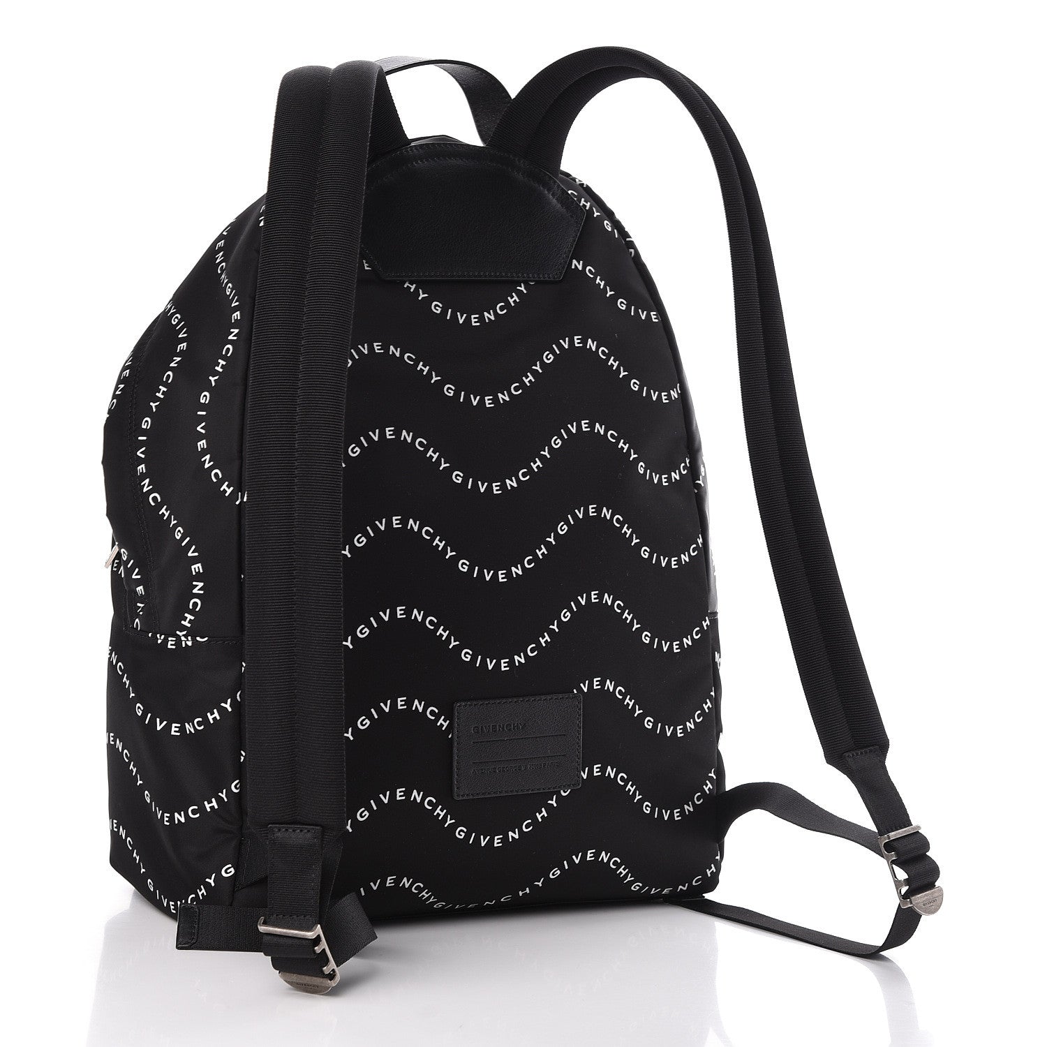 Givenchy Nylon Waves Print Urban Backpack Black White 3 of 12