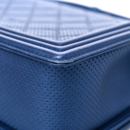 Chanel Perforated Lambskin Quilted New Medium Boy Flap Blue 11 of 19