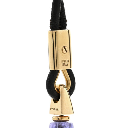 Bulgari 18K Yellow Gold Amethyst Rock Crystal Cord Pendant Necklace 5 of 6