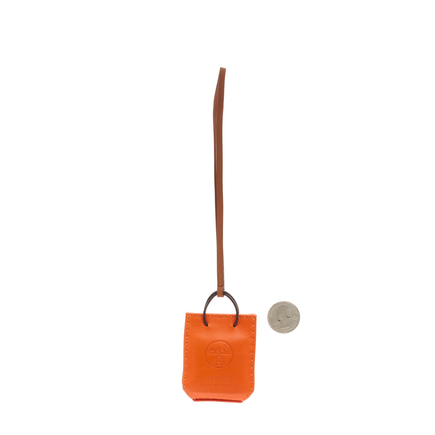 Milo Lambskin Swift Shopping Bag Charm Feu Gold