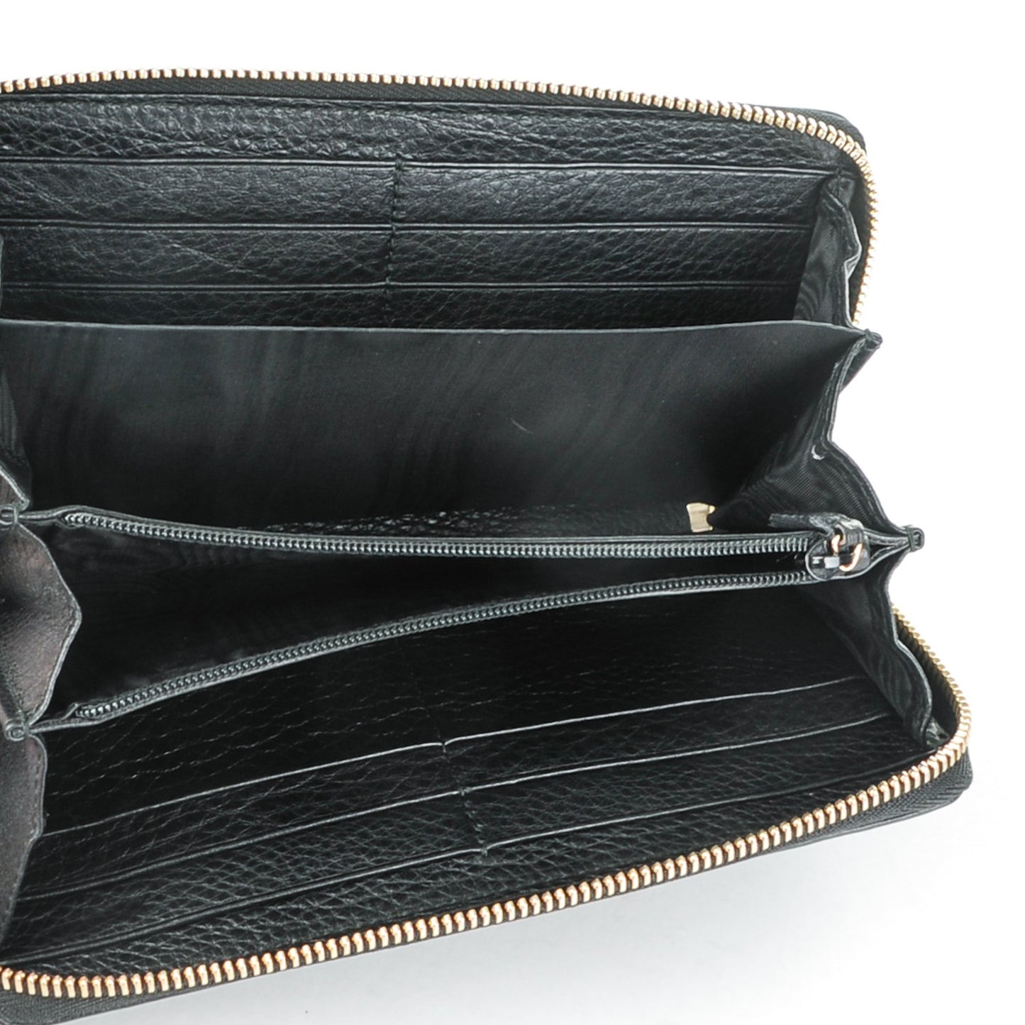 Pebbled Calfskin Soho Zip Around Wallet Black
