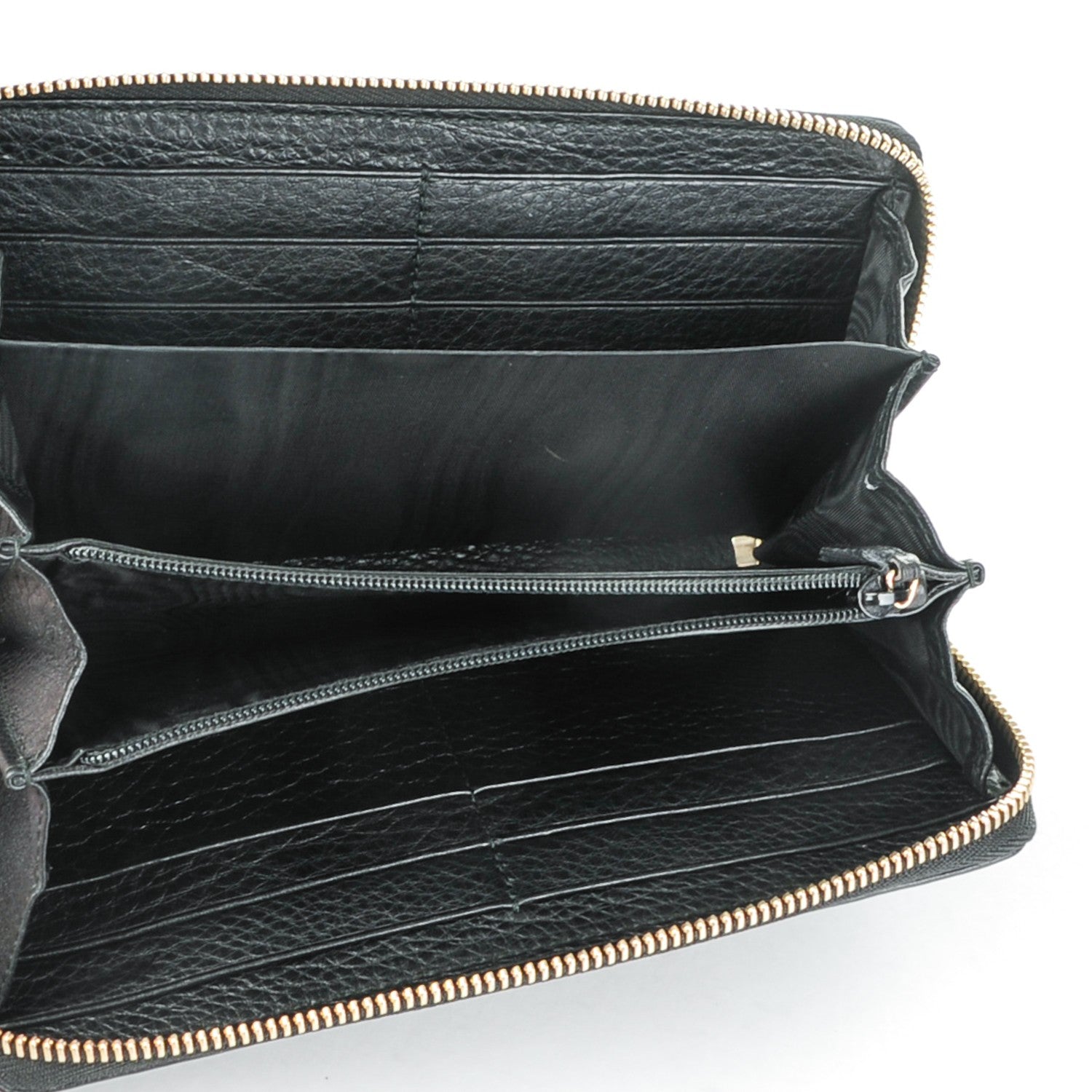 Gucci Pebbled Calfskin Soho Zip Around Wallet Black 5 of 7