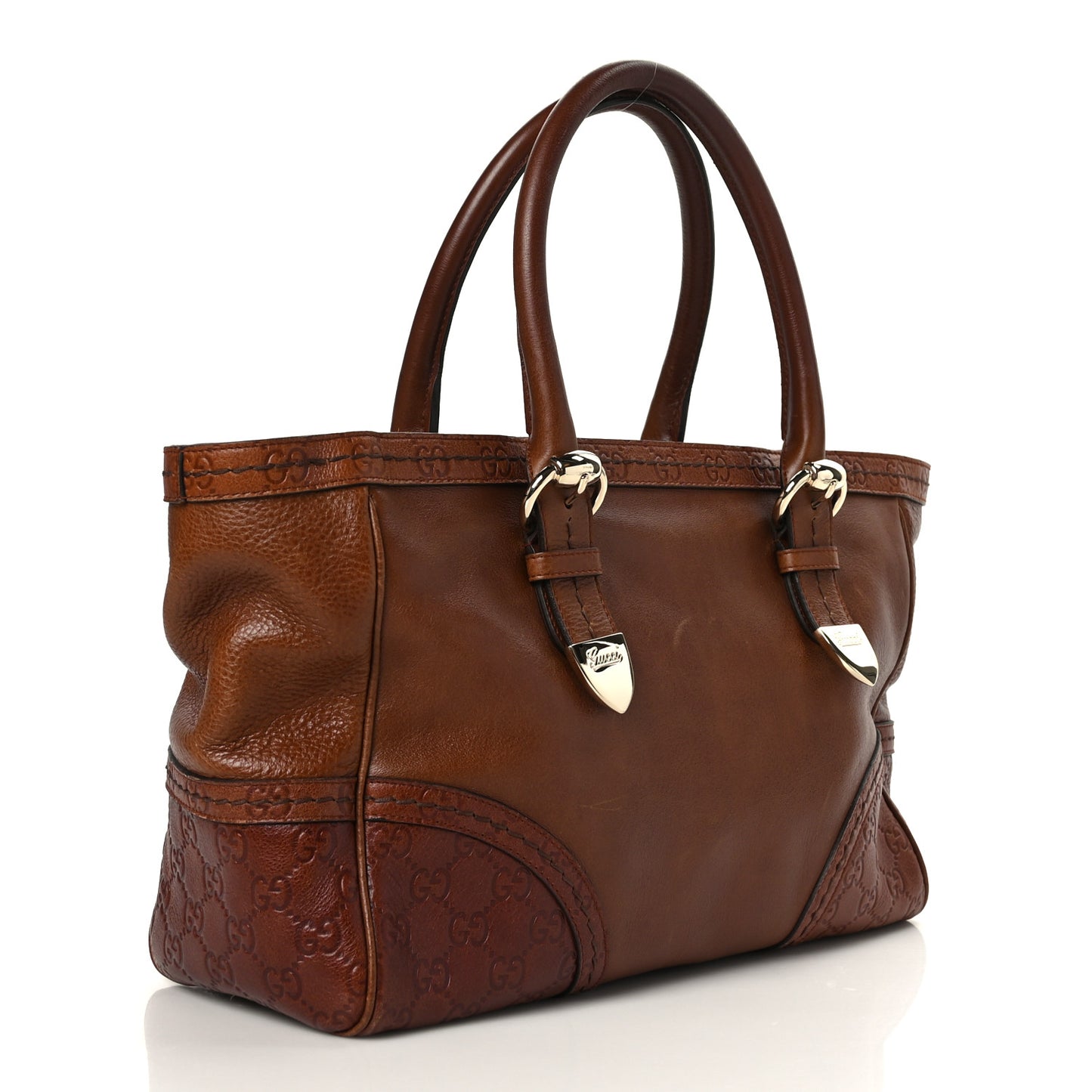 Guccissima Trim Large Signoria Tote Brown