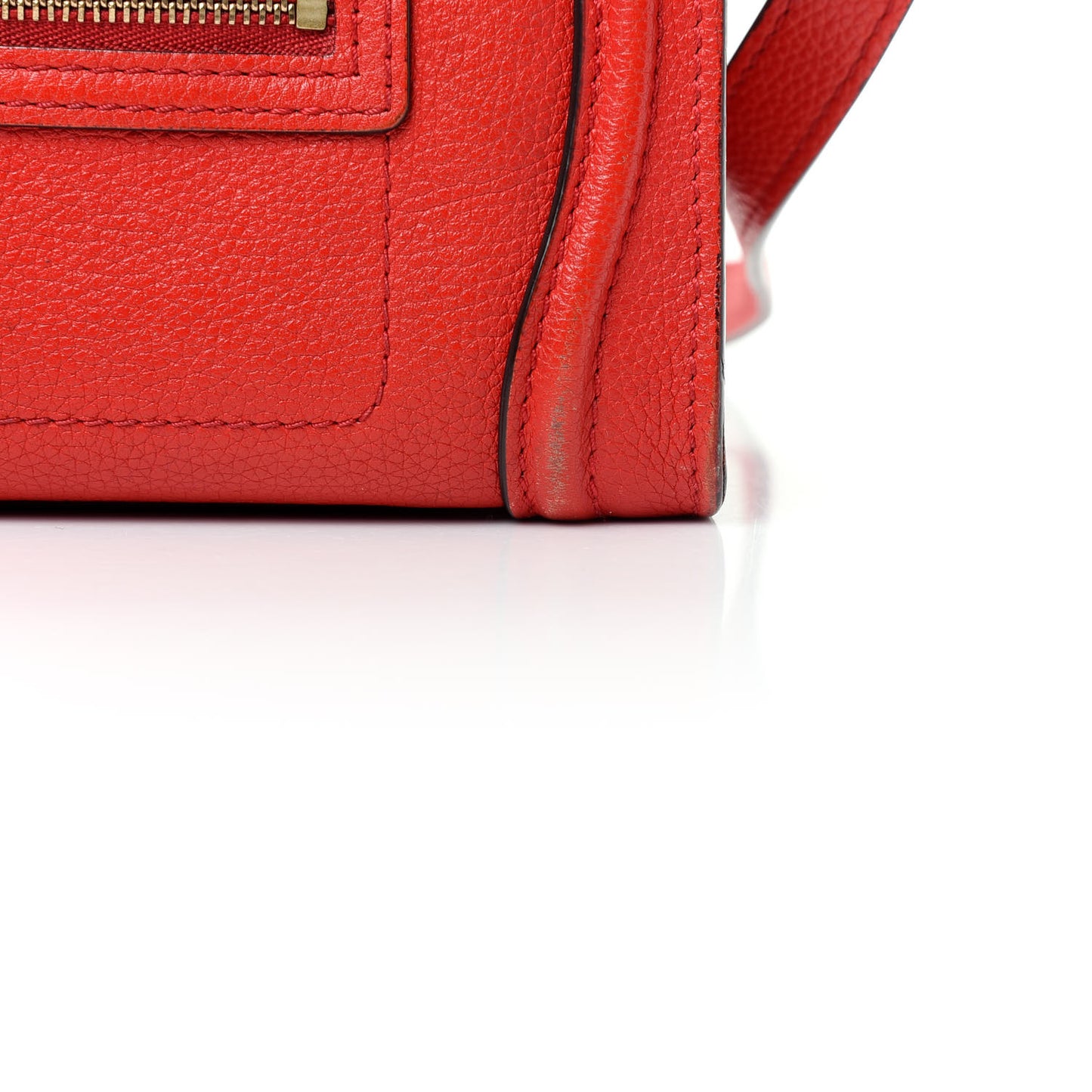 Drummed Calfskin Nano Luggage Coquelicot