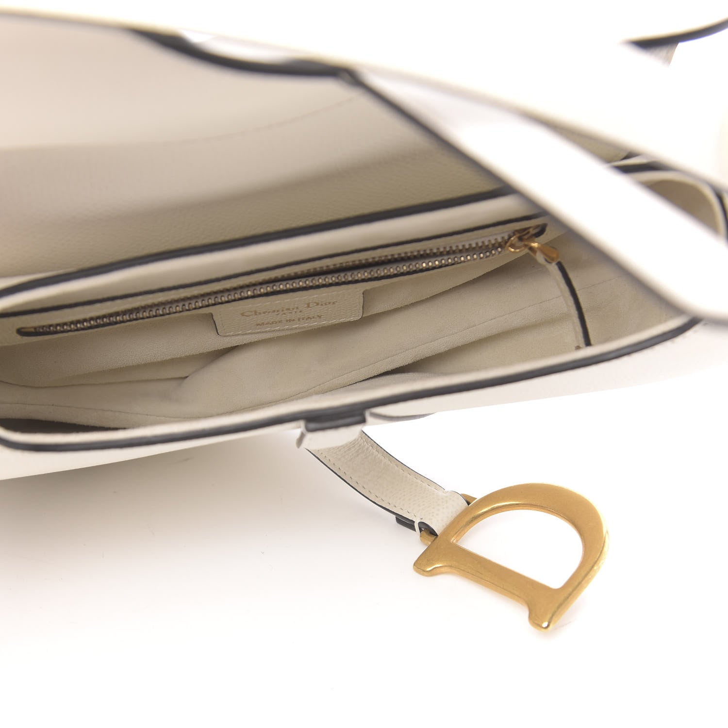 Christian Dior Grained Calfskin Saddle Bag White 5 of 10