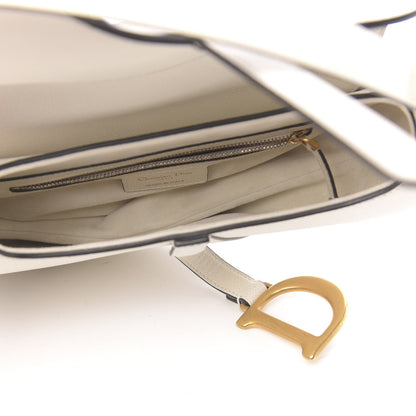 Christian Dior Grained Calfskin Saddle Bag White 5 of 10
