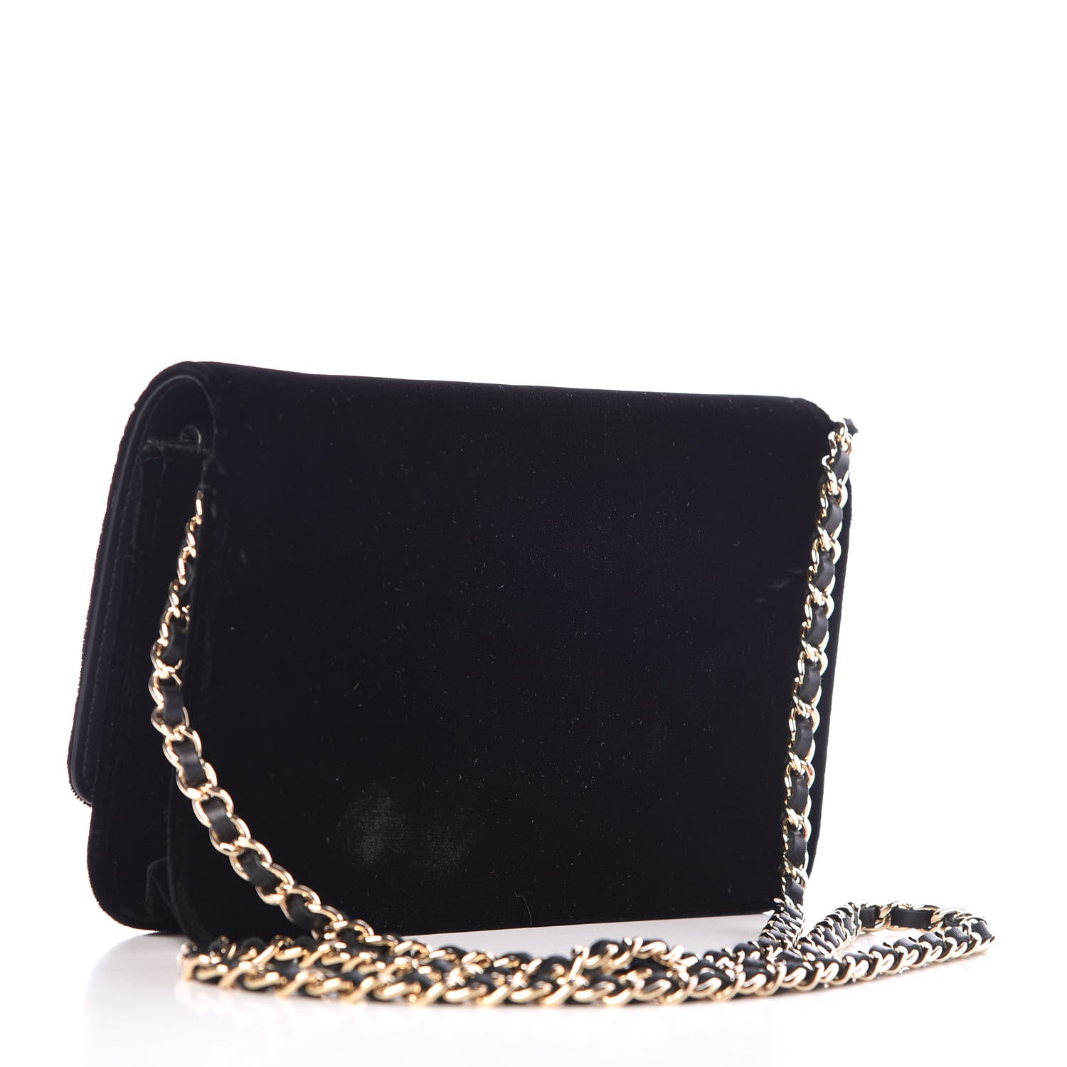 Chanel Velvet Timeless CC Wallet On Chain WOC Black 3 of 11