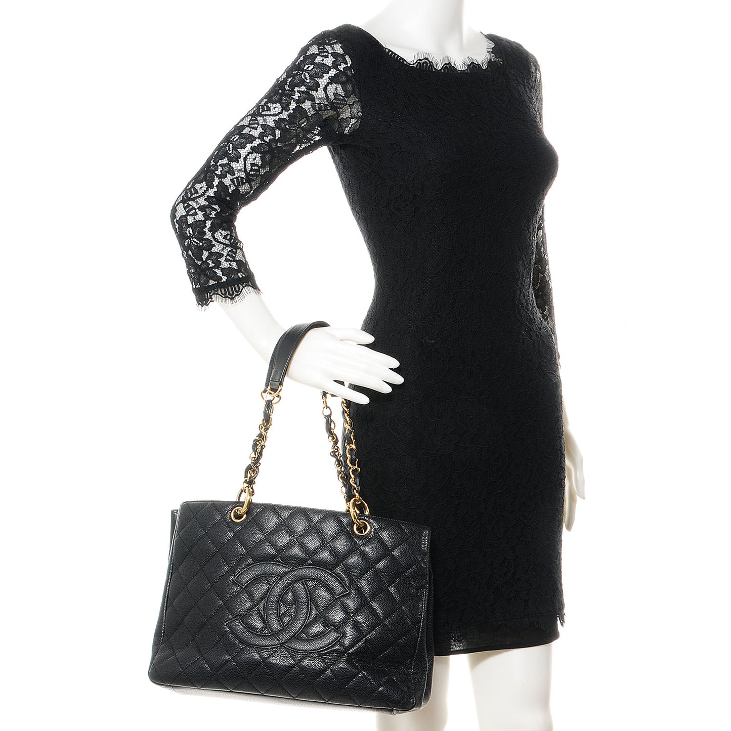 Caviar Grand Shopping Tote GST Black