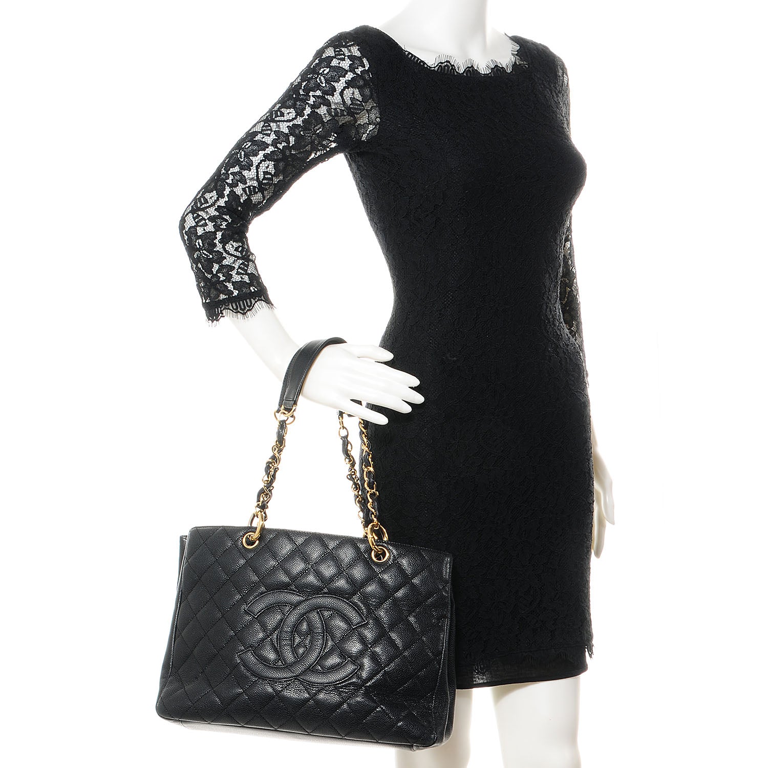 Chanel Caviar Grand Shopping Tote GST Black 2 of 7