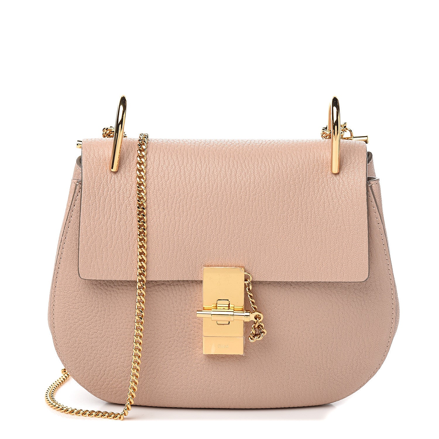 Chloe Grained Lambskin Drew Shoulder Bag Cement Pink 1 of 9