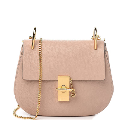 Chloe Grained Lambskin Drew Shoulder Bag Cement Pink 1 of 9