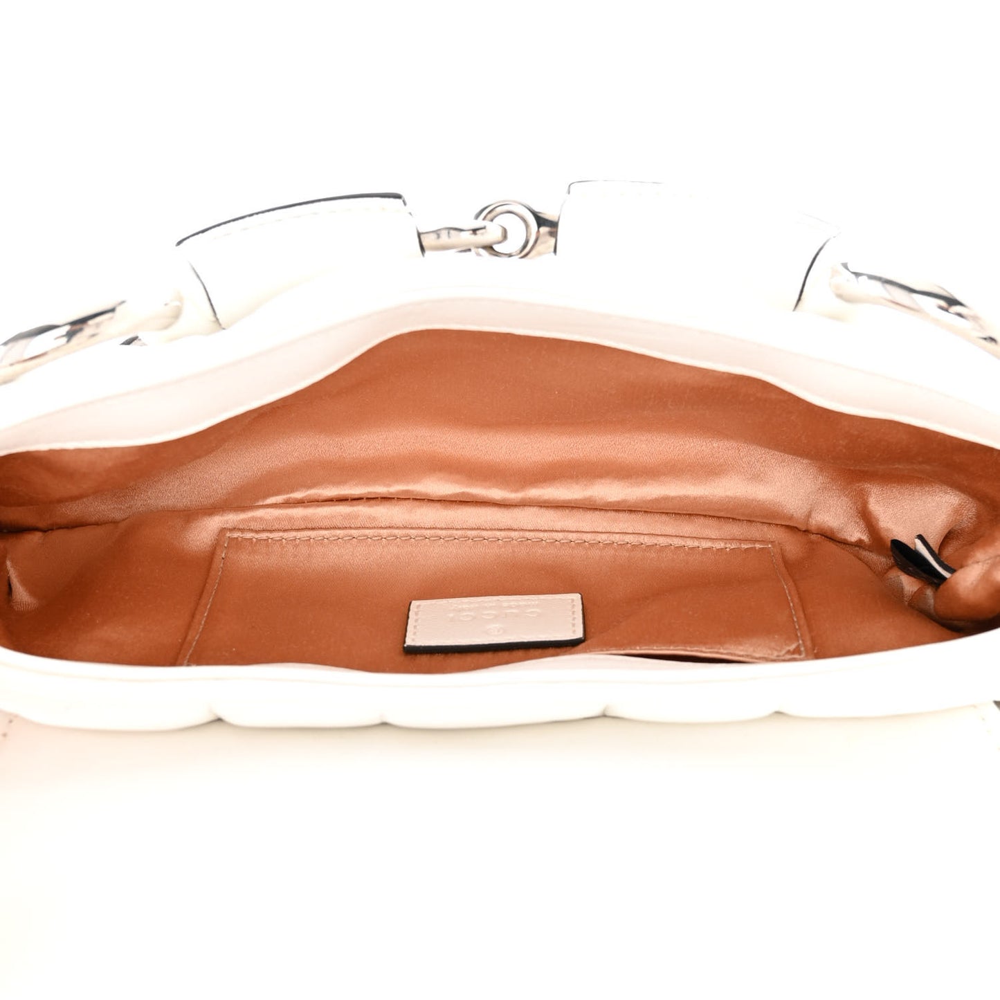 Nappa Vertical Matelasse Small Maxi Horsebit Chain Shoulder Bag Great White