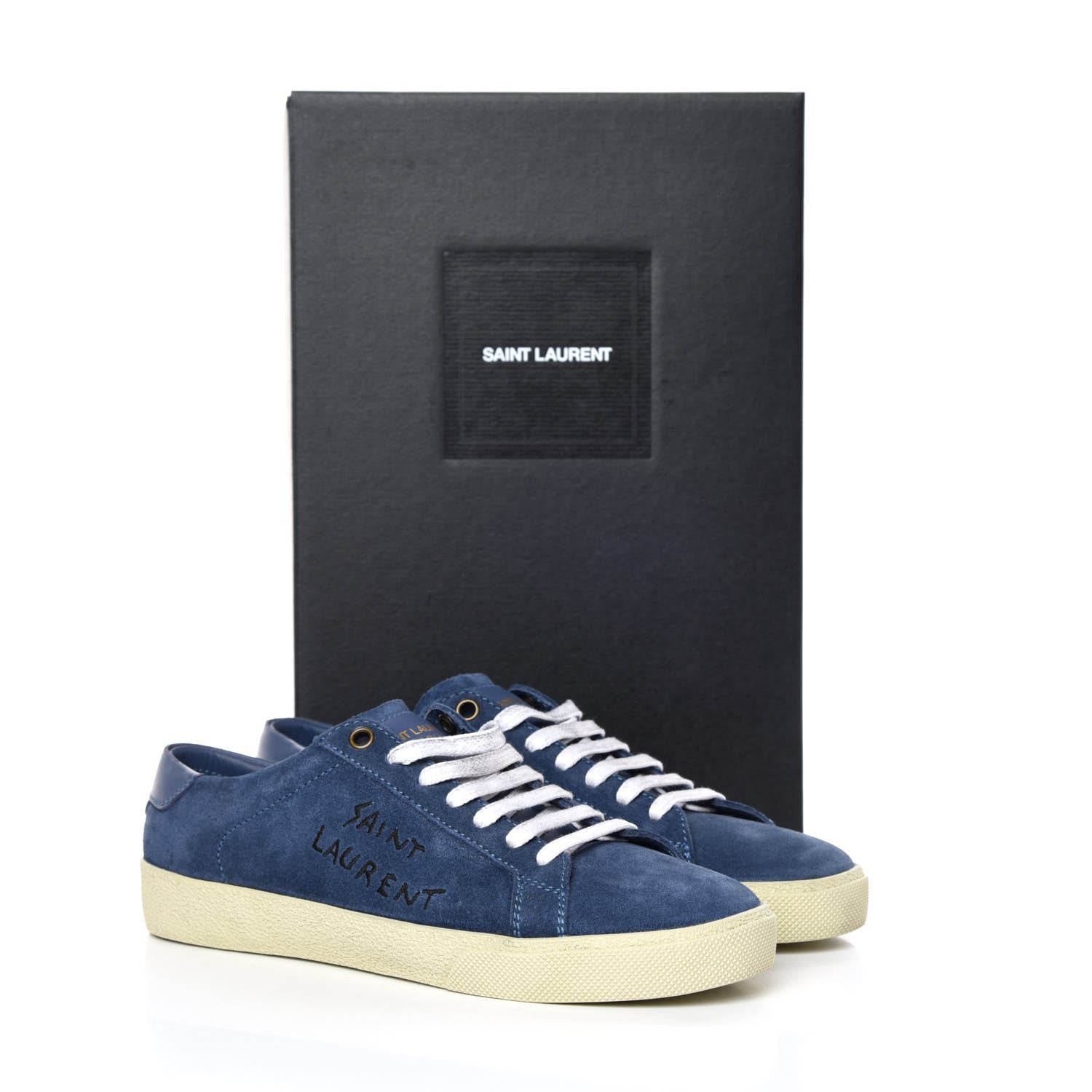 Saint Laurent Suede Womens Court Classic Sneakers 37.5 Denim 21 of 21