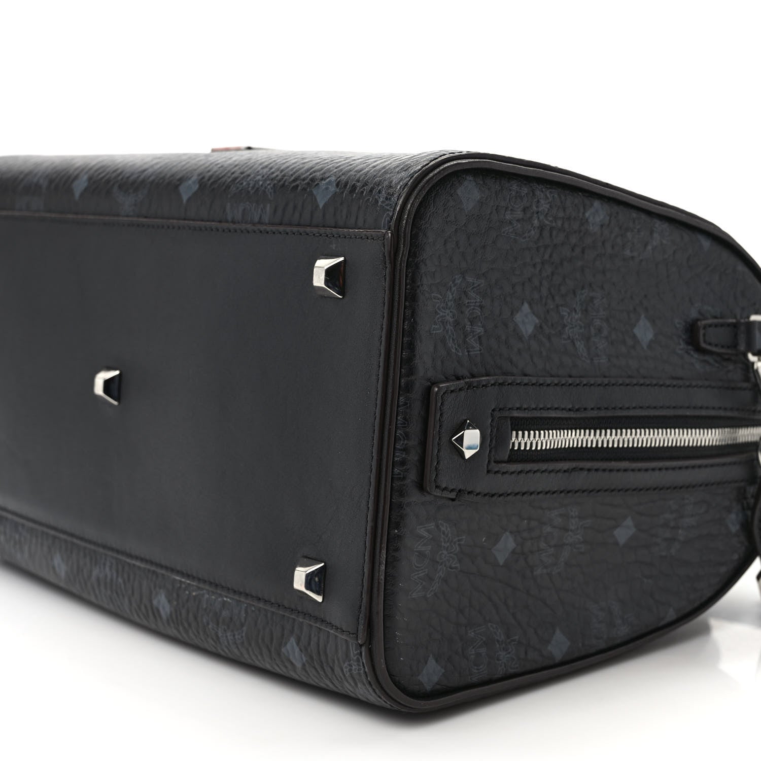 MCM Visetos Medium Essential Boston Bag Black 8 of 8