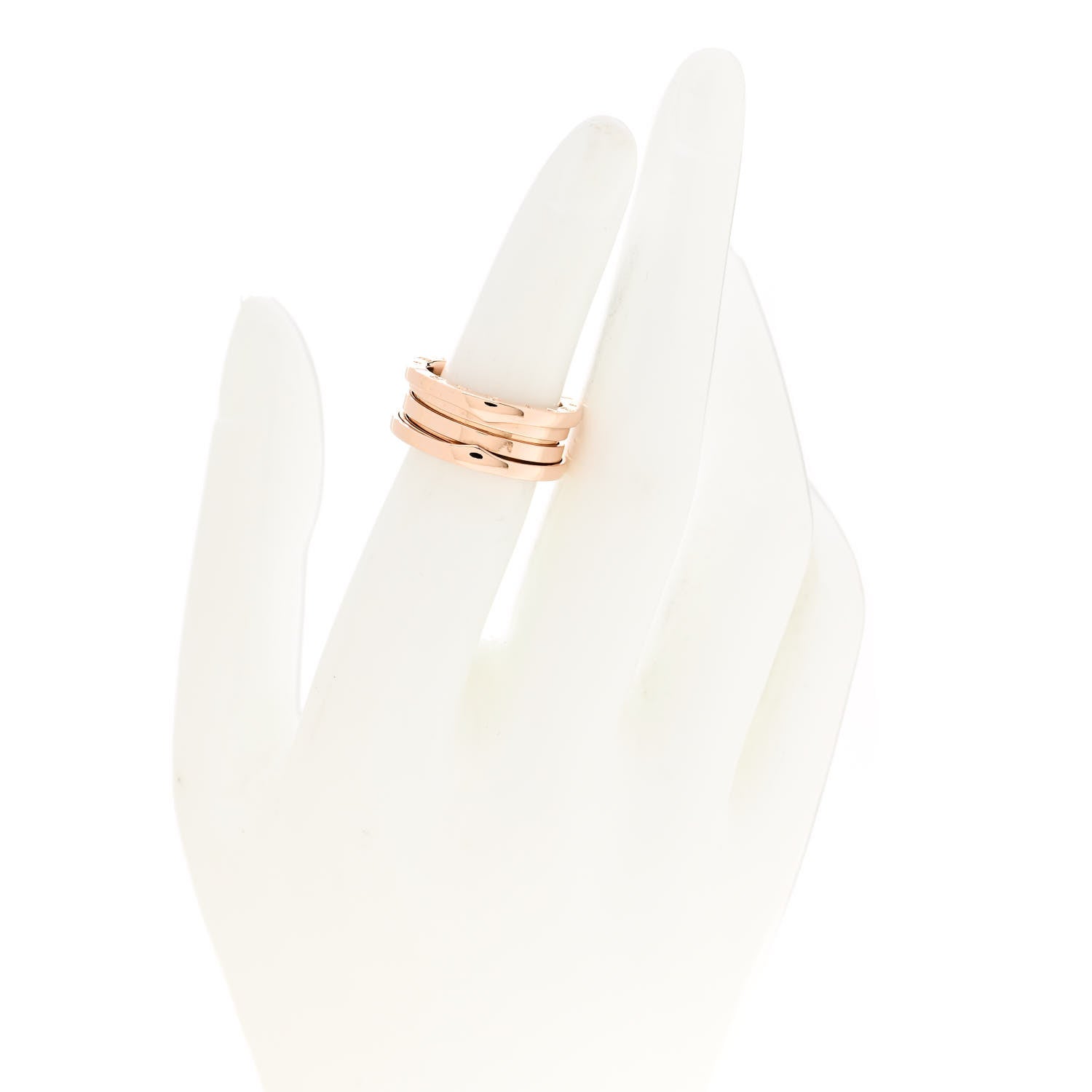 Bulgari 18K Rose Gold B.Zero1 Three-Band Ring 51 5.75 2 of 5