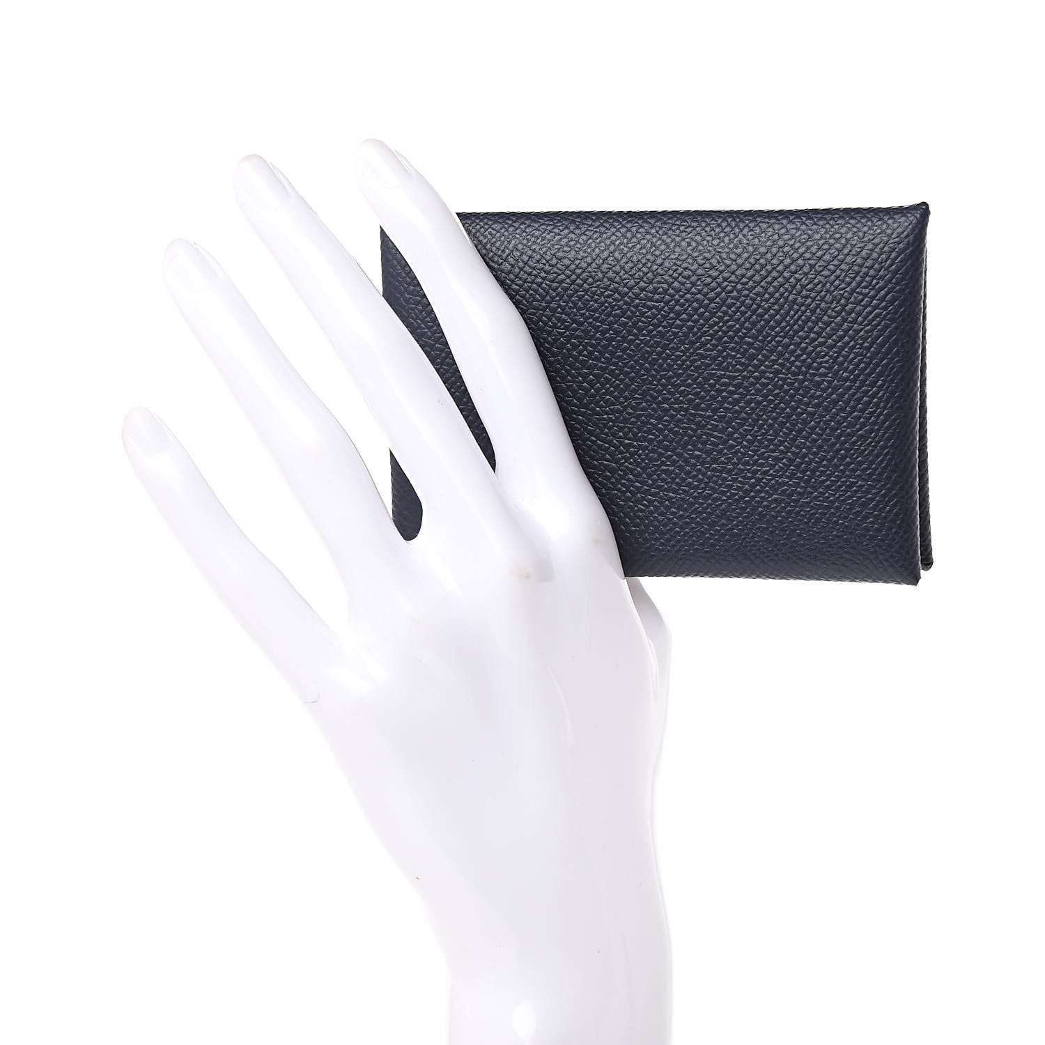 Hermes Epsom Verso Calvi Card Case Bleu Indigo Vert Amande 2 of 8