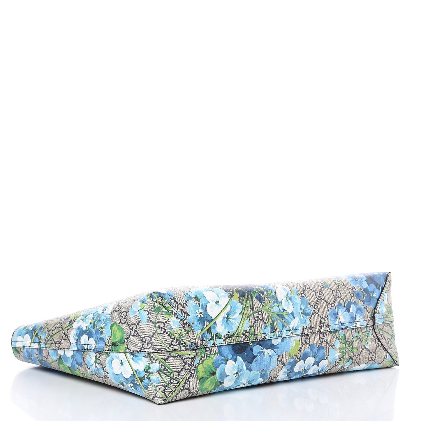 GG Supreme Monogram Blooms Medium Reversible Tote Beige Blue Navy