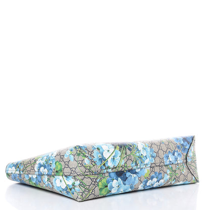 Gucci GG Supreme Monogram Blooms Medium Reversible Tote Beige Blue Navy 6 of 13