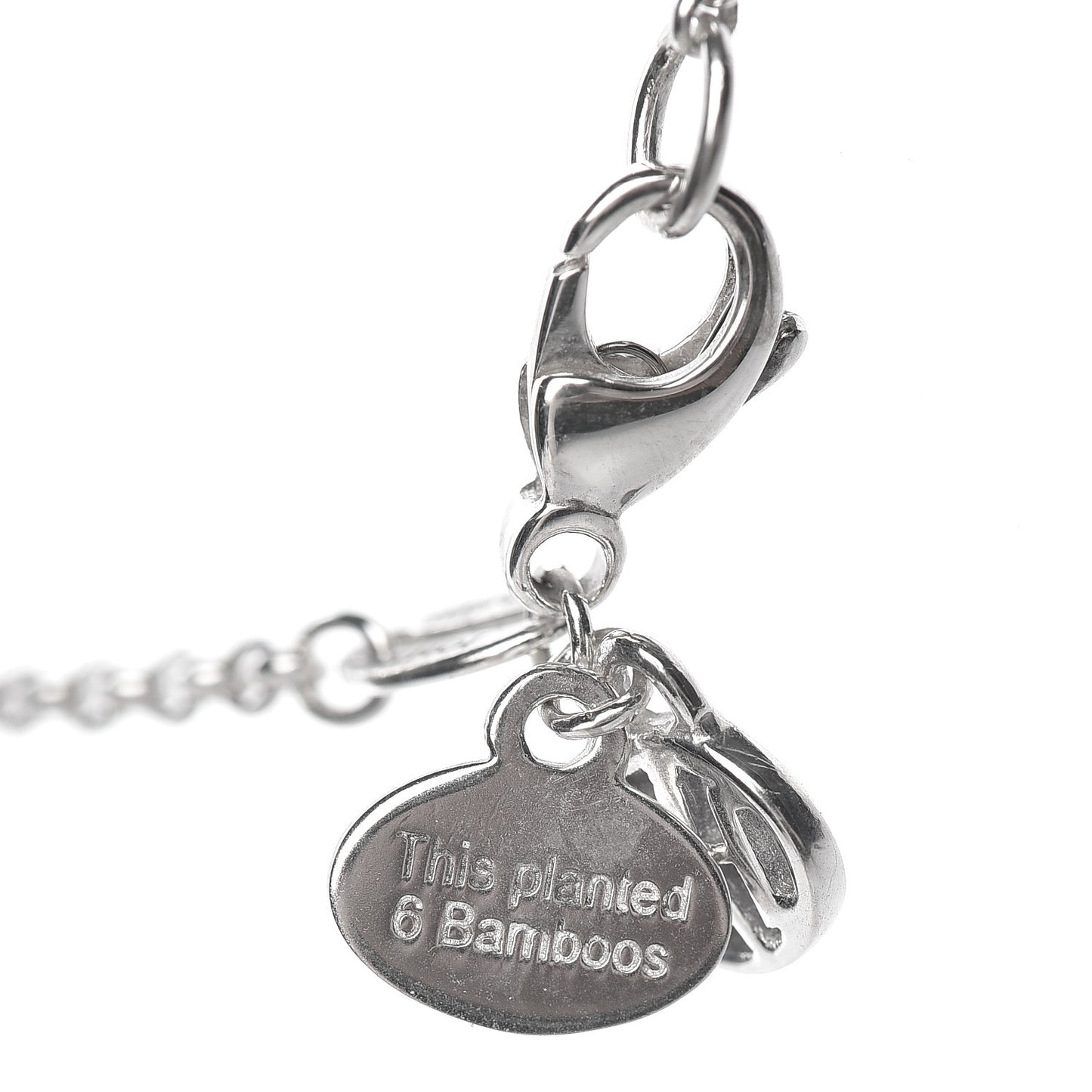 Sterling Silver Bamboo Cross Pendant Necklace